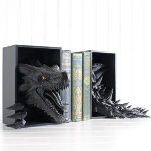 Dragon Book Nook, Dragon Tail, Bookshelf Decor, 3D Print, Awakening