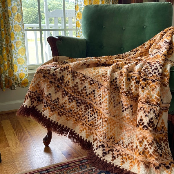 Vintage Wool Throw Blanket Etsy