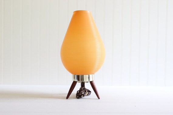 Authentic Mid Century Modern Orange Beehive Lamp Basketweave - Etsy