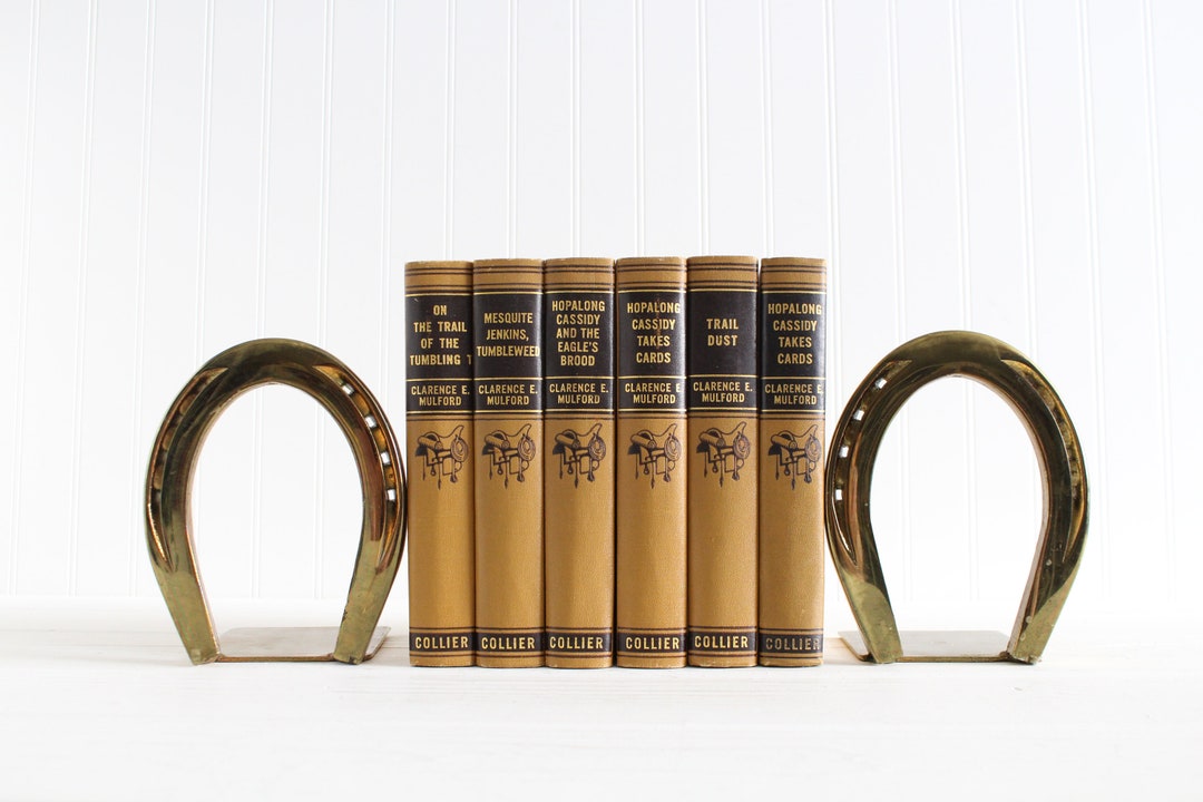 Vintage Large Brass Horseshoe Bookends Country Western Etsy