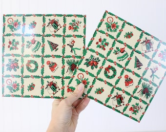 Vintage Christmas Trivets, Kitchen Decor Pot Holder, Christmas Tree, Table Setting