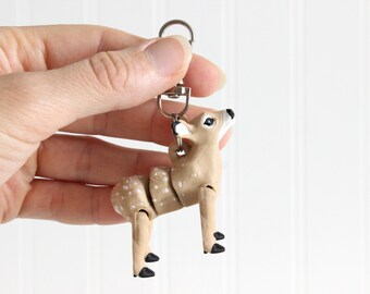 Deer Keychain - Bag Charms - Animal Keychain for Car Keys, Backpacks and Purses