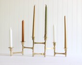 Vintage Brass Articulating Candelabra, Mid Century Modern Candle Holder, Adjustable Moveable Candlestick Holders