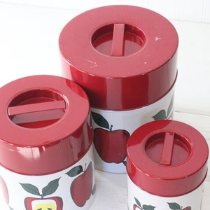 Vintage Apple Kitchen Canisters, Red Kitchen Canisters, Country Kitchen ...