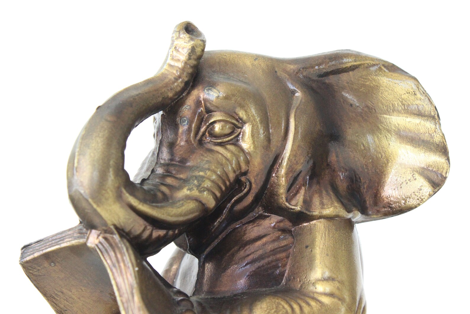 Brass Elephant Bookends Elephant Reading Book Beginning Etsy