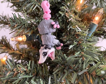 Opossum Christmas Ornament - 3D Printed Possum Stocking Stuffer