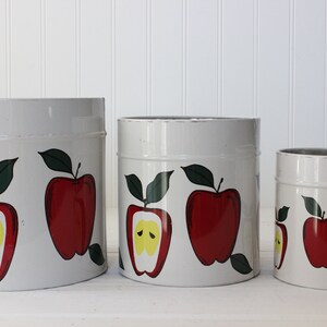 Vintage Apple Kitchen Canisters, Red Kitchen Canisters, Country Kitchen ...