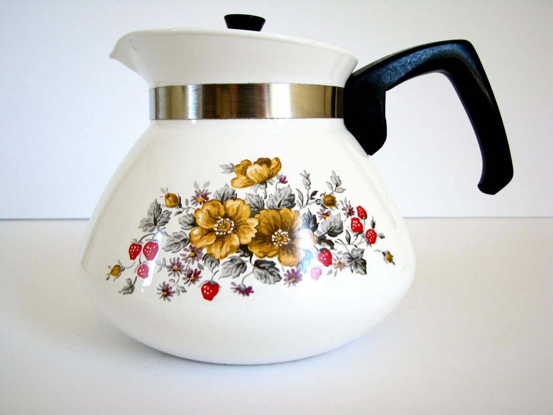 Corning Ware Teapot Bantry Pattern with Yellow Flowers and Etsy