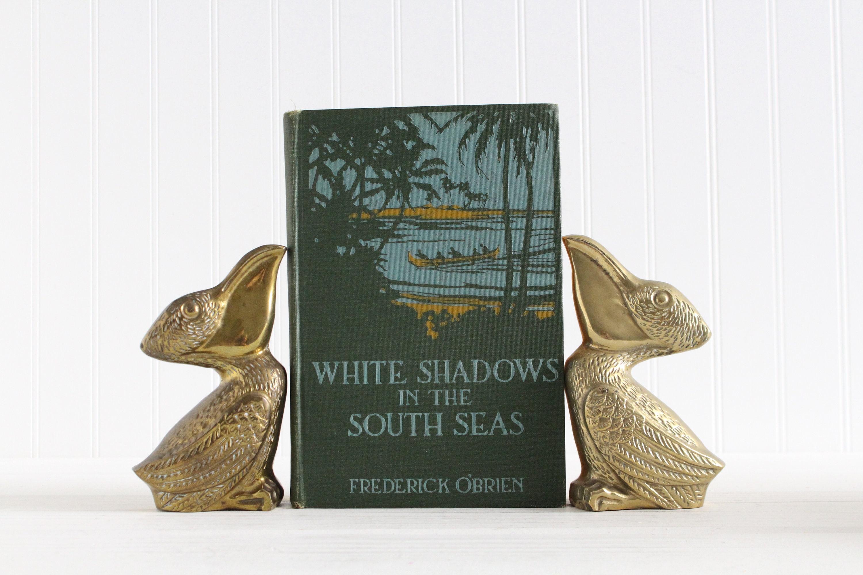 Solid brass seashell bookends – Turquoise's Treasures