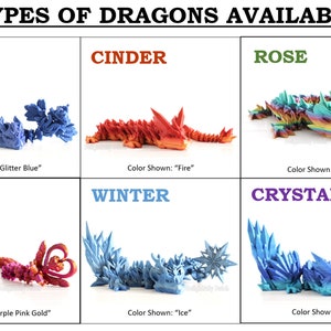 Dragon articulé, dragon d'hiver de cendres de cristal, jouet dragon avec des ailes, décoration d'étagère, fantastique réaliste, jouet articulé imprimé 3D image 8