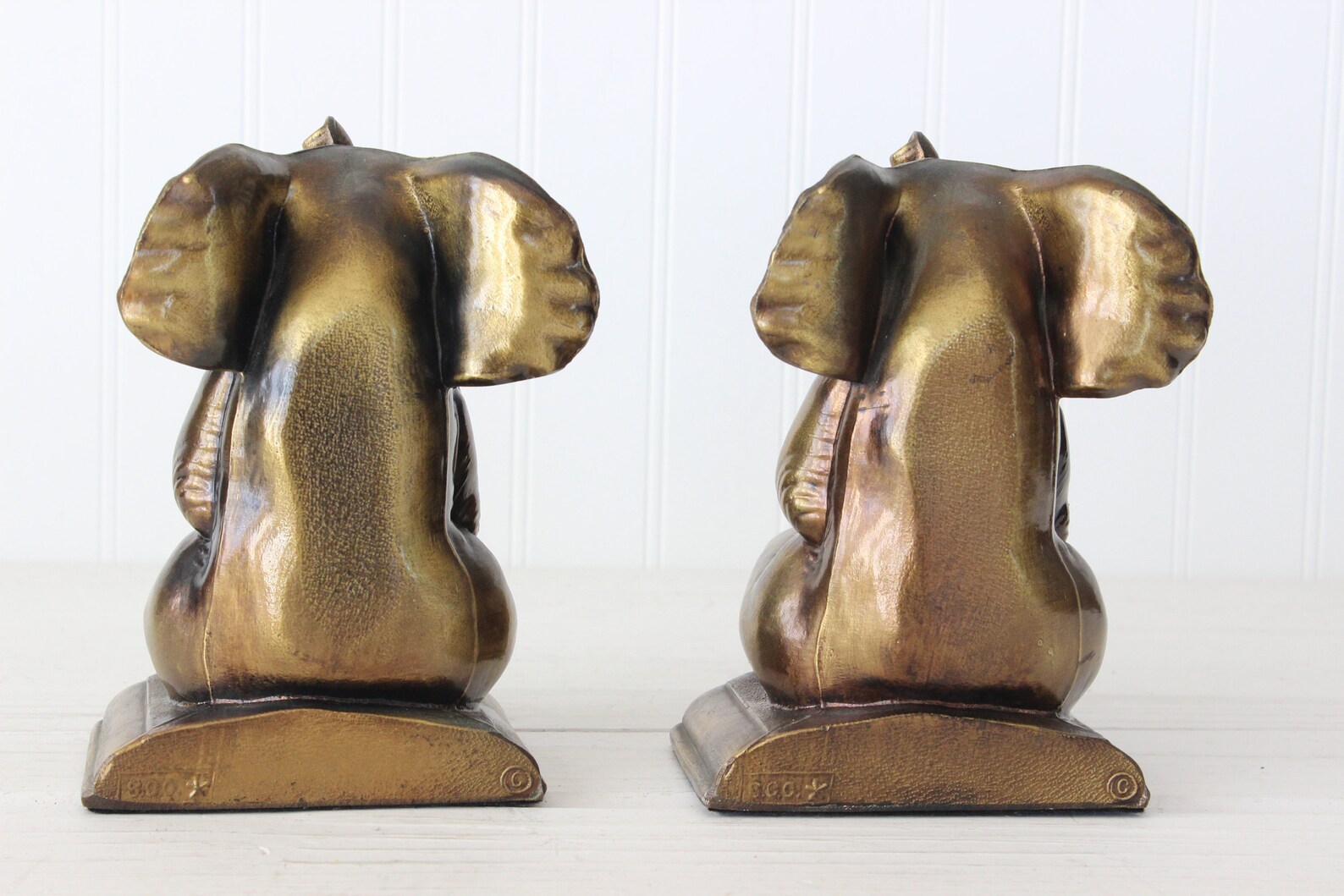 Brass Elephant Bookends Elephant Reading Book Beginning Etsy