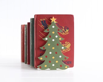 Christmas Tree Bookends, Christmas Decor, Christmas Bookshelf Decor