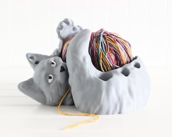 Cat Yarn Bowl, Knitting Bowl, Crochet 3d Print