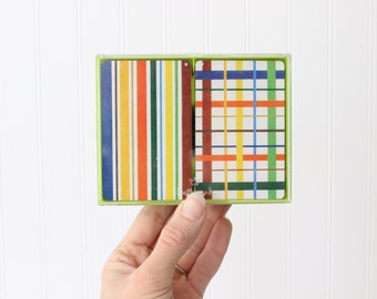 Vintage Plaid Card Deck, Bridge Playing Cards, Mid Century Modern Style, Hallmark, Stripes Tartan, USA, Retro