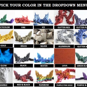 Dragon articulé, dragon d'hiver de cendres de cristal, jouet dragon avec des ailes, décoration d'étagère, fantastique réaliste, jouet articulé imprimé 3D image 10
