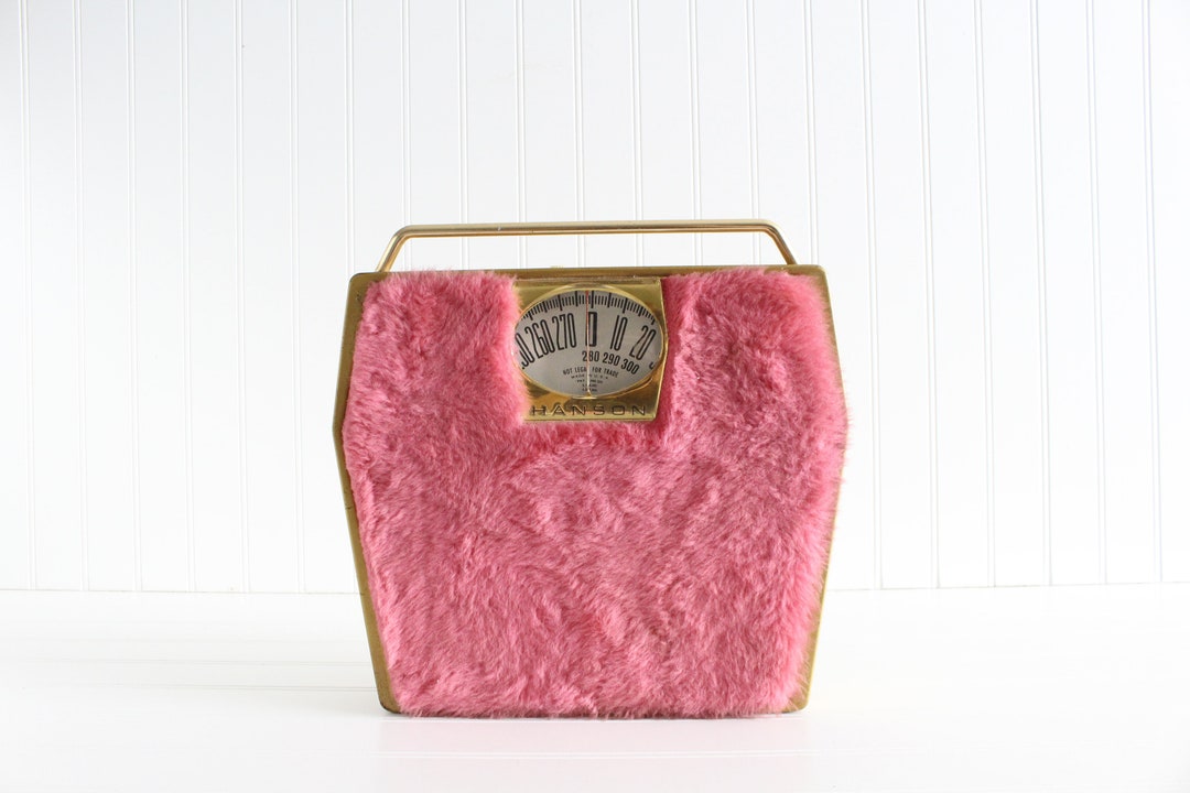 Vintage Fluffy Pink Bathroom Scale Hanson Bathroom Decor Etsy