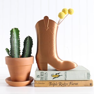 Cowboy Boot Figurine, Country Western Home Decor, Gifts for Cowgirls, Boot Vase