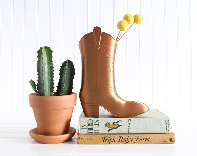 Cowboy Boot Figurine, Vase Planter, Country Western Home Decor, Gifts for Horse Lovers, Cowgirl