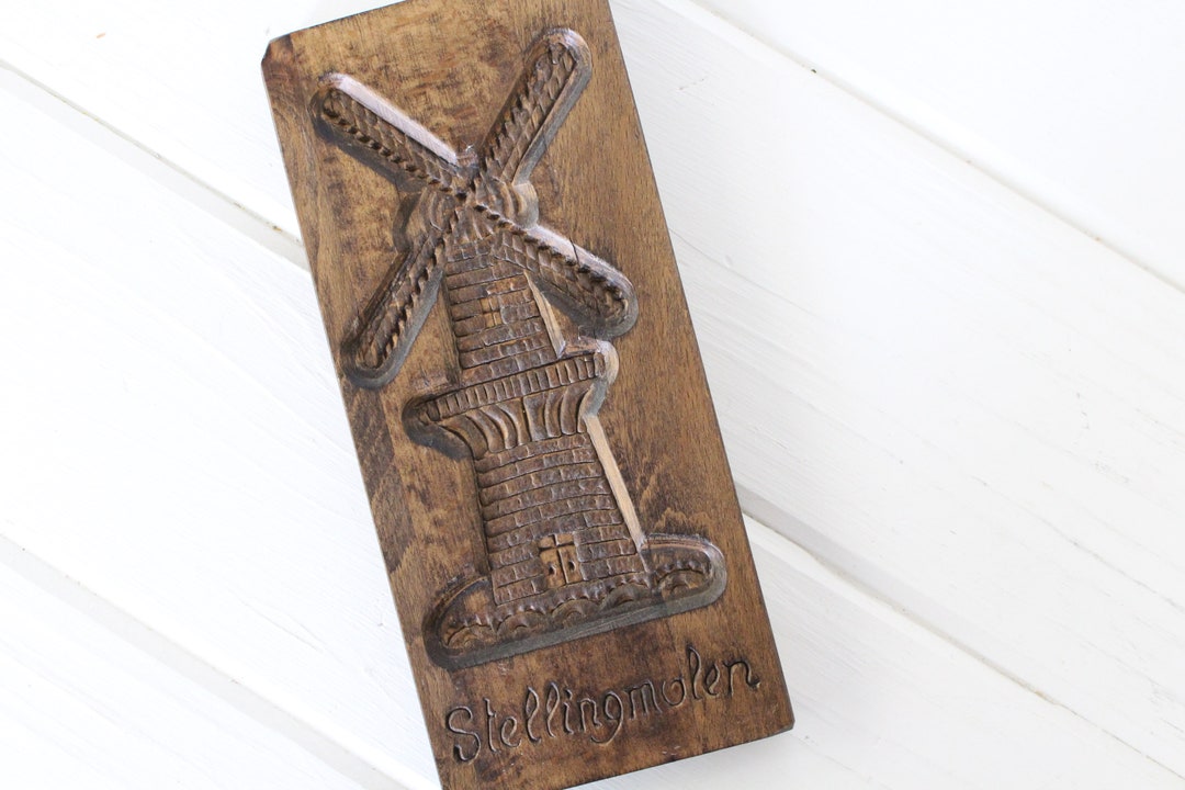 Vintage Dutch Windmill Cookie Mold Wooden Windmill Speculaas Etsy