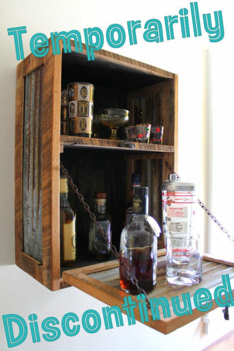 Colgante rústico licor gabinete Murphy Bar barra de pared | Etsy