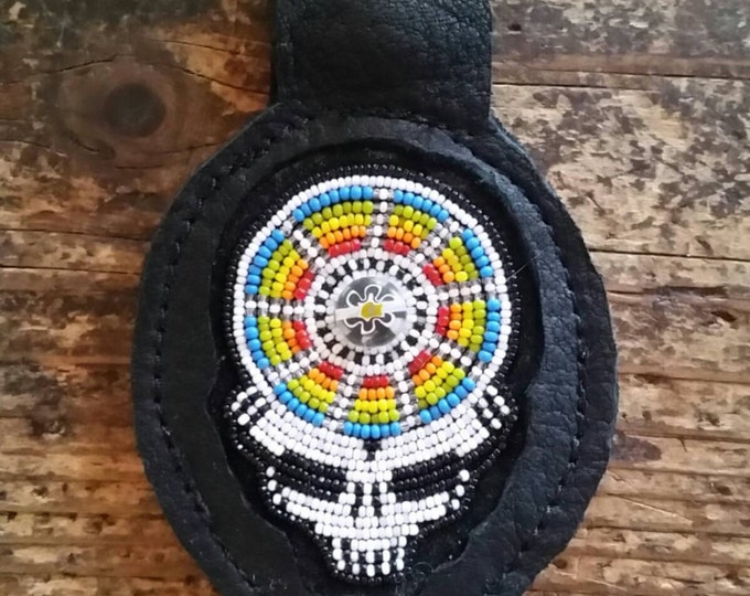 Beaded Leather Keychain Unique Grateful Dead Inspired Steal Etsy