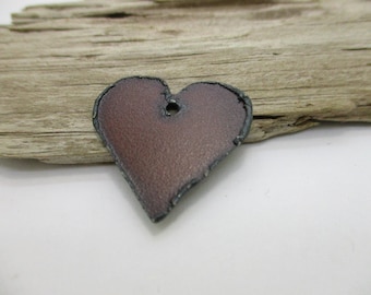 Small Rusty Iron Solid Heart Pendant, New Style!, Southwestern Heart, Rustic Heart Pendant, Southwest Heart, 29x21mm (1)