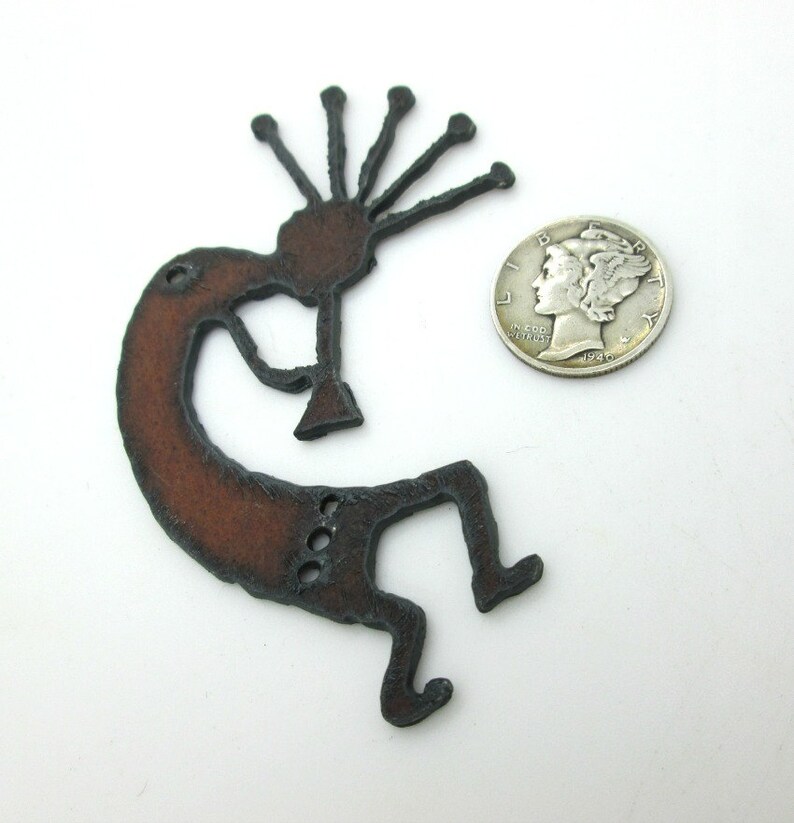Large Kokopelli Pendant Rusty Iron Southwest Pendant 70x48 Etsy
