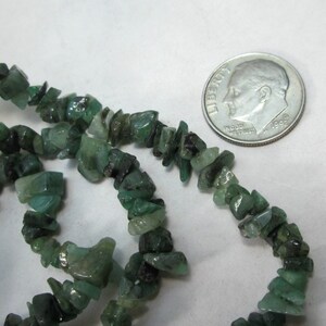 Natural Green Emerald Chips, Emerald Bead, Emerald Chip Bead, Small Emerald Bead, 4 to 6mm 18 inches loose image 2