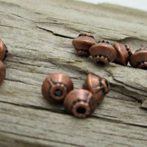 Copper Spacer Bead, Lantern Spacer Bead, Small Spacer Bead, Rustic Spacer Bead, 5x5mm (25)