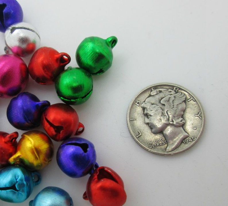Jingle Bell Beads Metal Christmas Bells 12mm Multicolored Etsy