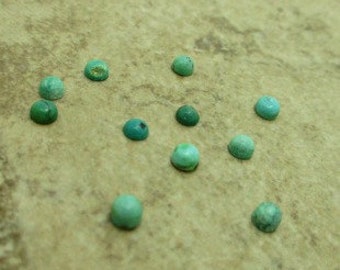 Tibetan Turquoise Cab, Round Turquoise Cab, Flatback Cab, Genuine Turquoise, Blue Turquoise cab, 3mm (10)