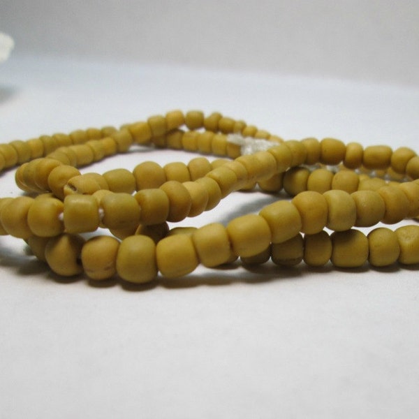 Dark Yellow Butterscotch Recycled Glass Beads Indonesian Glass Bead, Boho Tribal Bead