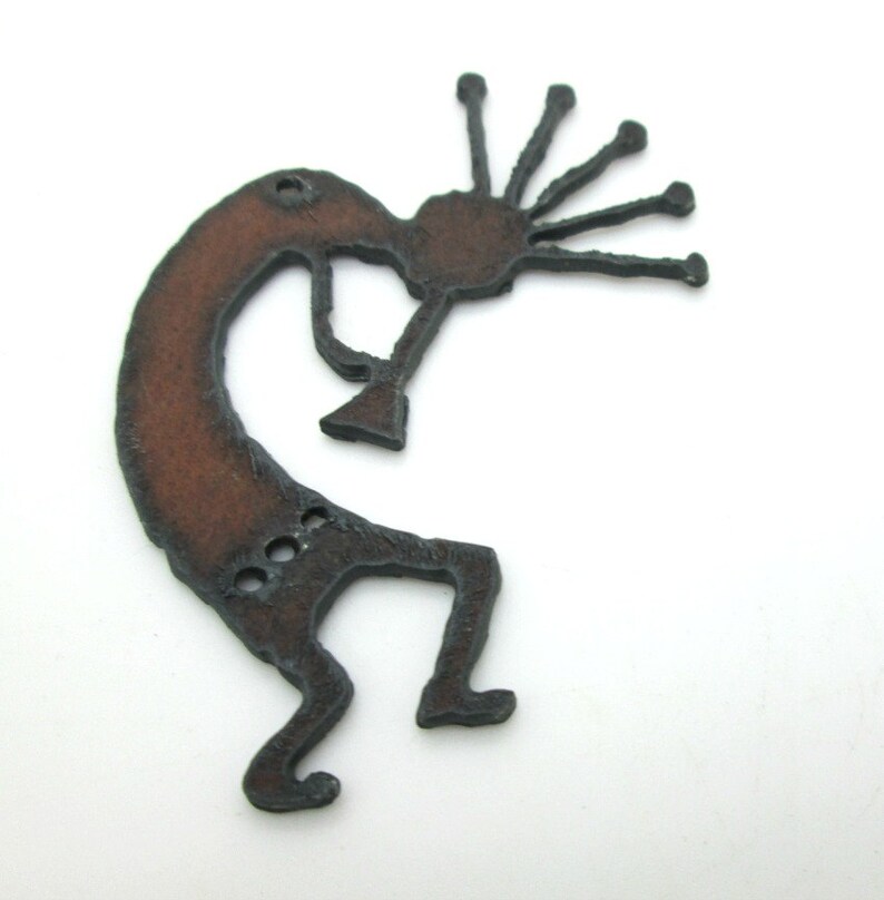 Large Kokopelli Pendant Rusty Iron Southwest Pendant 70x48 Etsy