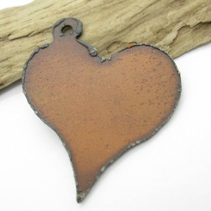 Rustic Rusty Iron Heart Pendant, Boho Heart, Country Heart Pendant, 50x39 (1)