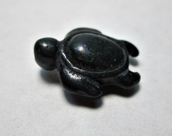 Sea Turtle Black Stone Black Turtle Bead Pendant, 18x13mm (4)