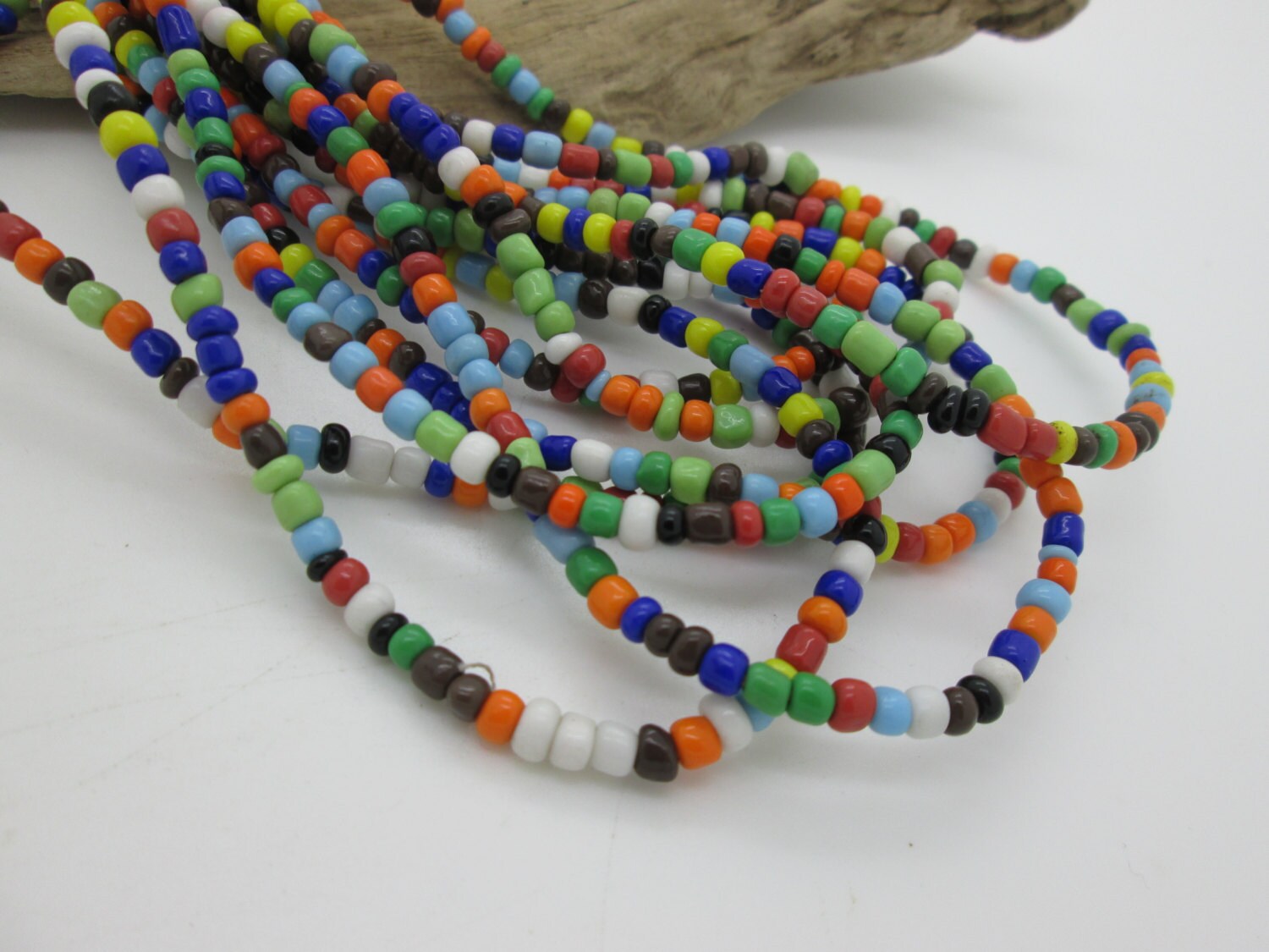 Multicolor African Glass Trade Seed Beads Ghana Glass Beads Etsy