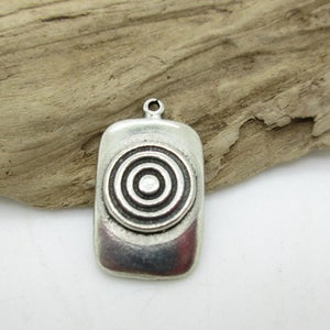 Spiral Pewter Pendant, Small Spiral Pendant, Tribal Spiral, 22x12 (1)