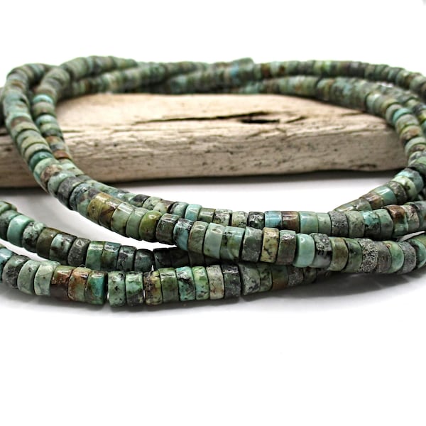 African Jasper Heishi Bead, Multicolor Heishi Bead, Stone Heishi Bead,4x2 mm (7 1/2 inches loose)