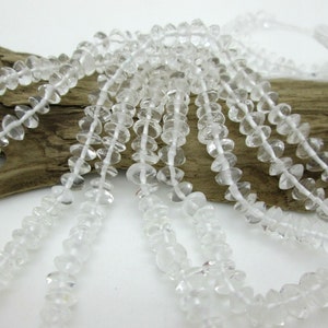 Quartz Crystal Hand Cut Saucer Rondelle Bead, 5.5-6mm (63)