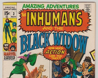 Amazing Adventures #3, The Inhumans & Black Widow, Bronze Age Comic, VF (8.0)