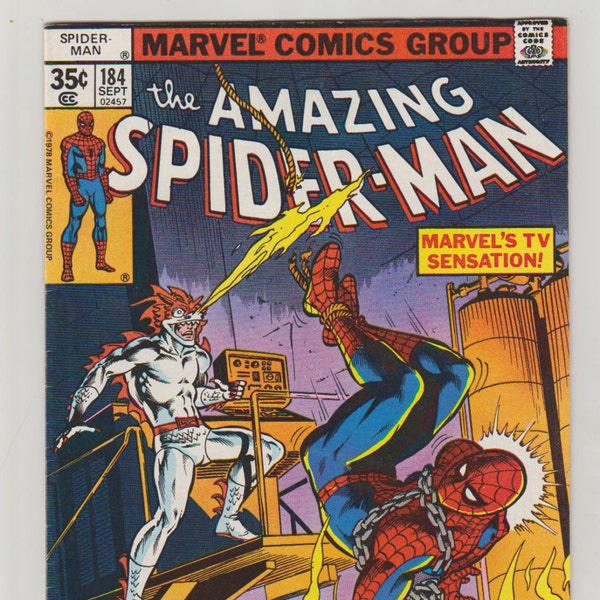 Amazing Spider-Man; Vol 1, 184, Bronze Age Comic Book. VF+ (8.5). September 1977.  Marvel Comics