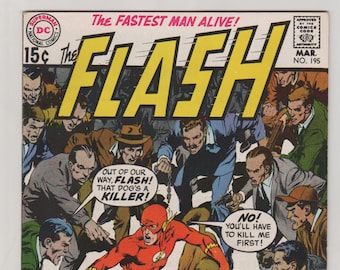 Flash; Vol 1, 195, Bronze Age Comic Book.  VF- (7.5). March 1970.  DC Comics