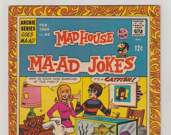 Archie's Madhouse: Ma-ad Jokes; Vol 1, 66, Silver Age Comic Book. VF/NM (9.0). February 1969. Archie Comics