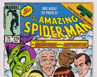 Amazing Spider-Man, Vol 1, 274, Copper Age Comic Book.  NM- (9.2).  March 1986. Marvel Comics