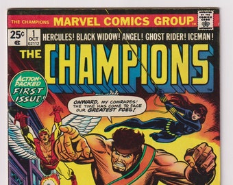The Champions, Vol 1, 1, Bronze Age Comic Book.  FN (6.0). October 1975, Marvel Comics