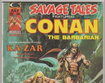 Savage Tales; Vol 1, 5 Bronze Age Comic Book.  VF- (7.5). July 1974.  Curtis Magazines (Marvel Comics)