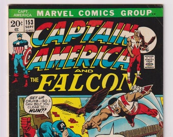 Captain America; Vol 1, 153, Bronze Age Comic Book. VF- (7.5). September 1972. Marvel Comics