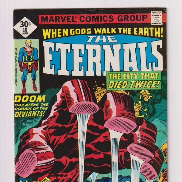 Eternals; Vol 1, 10, Bronze Age Comic Book. VF- (7.5). April 1977. Marvel Comics