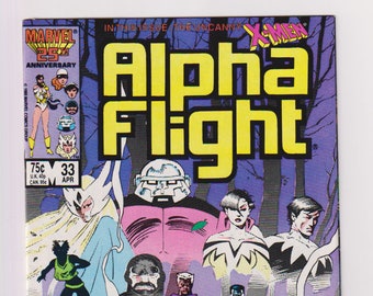 Alpha Flight; Vol 1, 33 Copper Age Comic Book. NM- (9.2). April 1986.  Marvel Comics