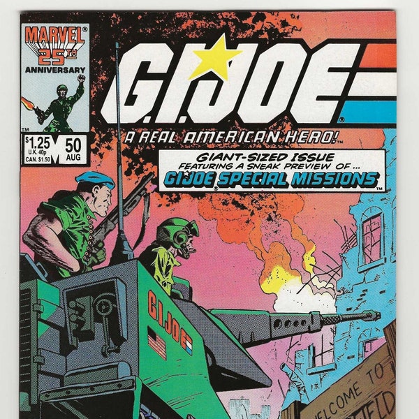 GI Joe, A Real American Hero; Vol 1, 50, Copper Age Comic Book. NM (9.4). August 1986. Marvel Comics